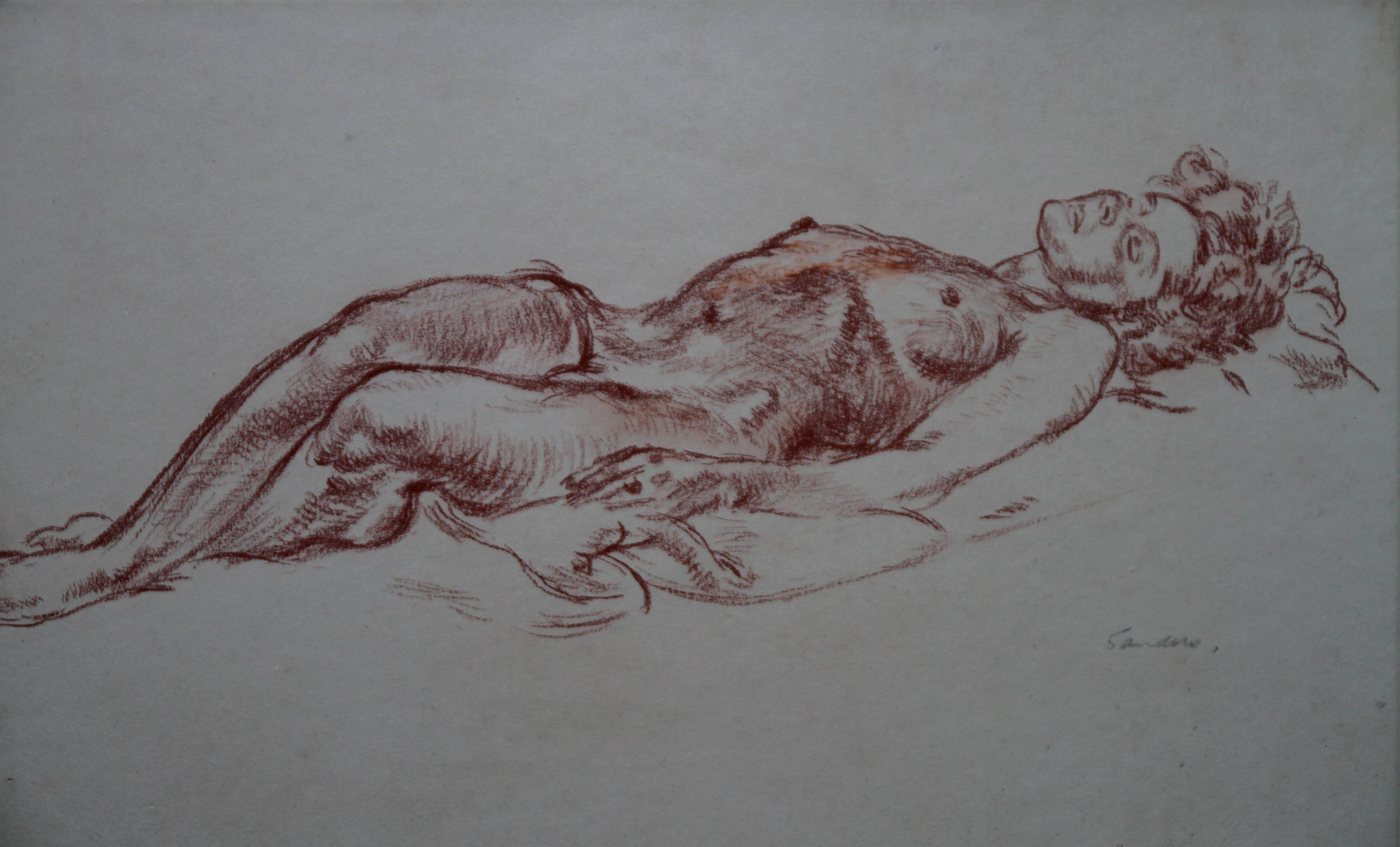 Reclining Nude - British 40's art nude female portrait Royal Academician artist
