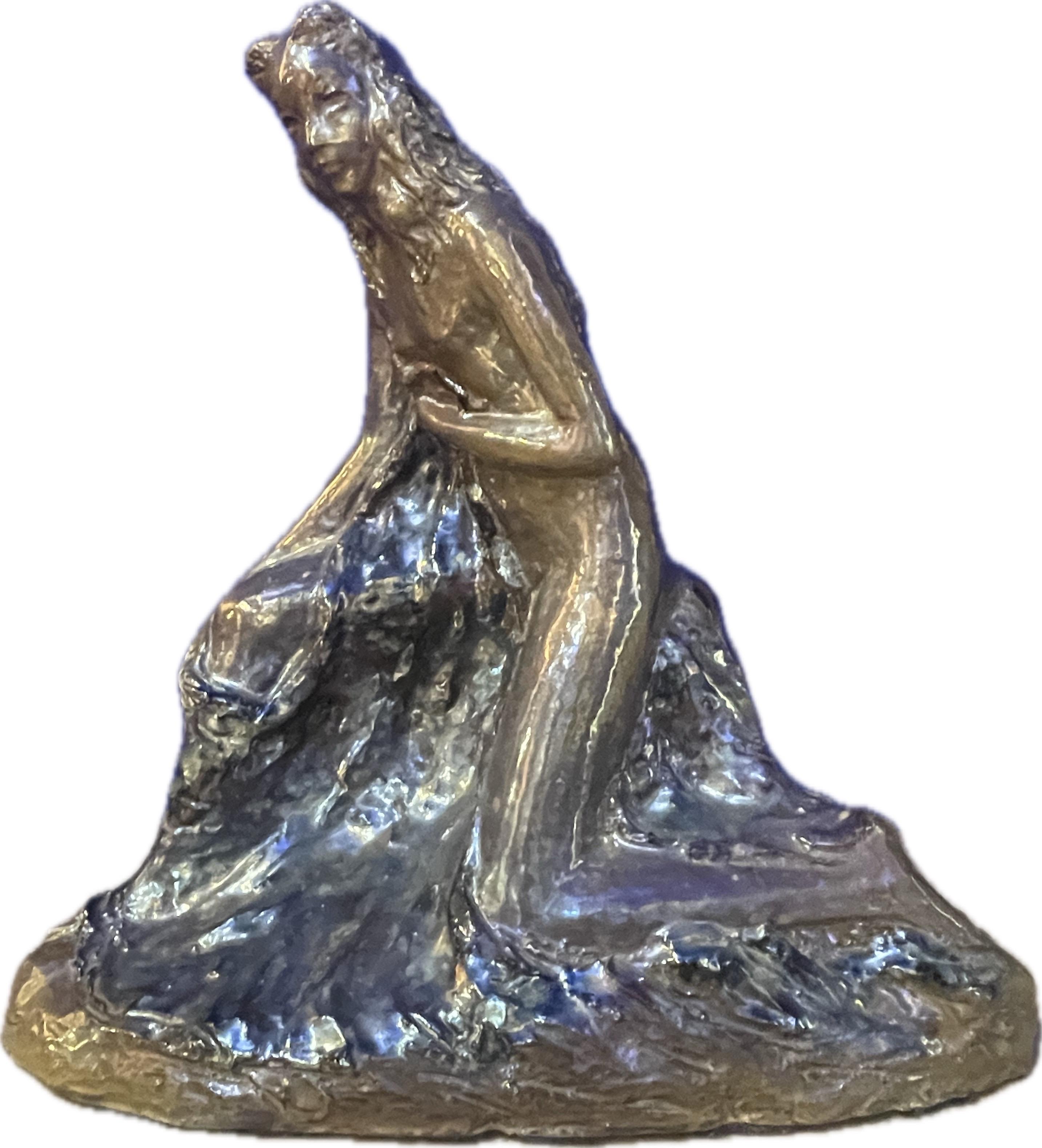 Italian Art Deco Female nude sculpture by Vincenzo Ossani. Ceramic. Faenza. ‘30