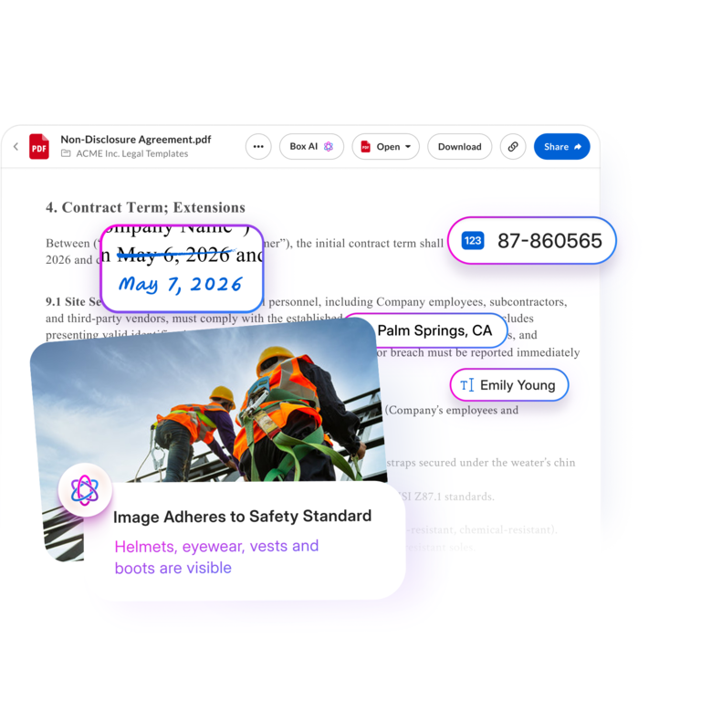 automate editing on contract agreement with Box Extract