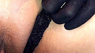 Cheating Wife Masturbates And Gets Fucked Like A Whore On The Table Without A Condom