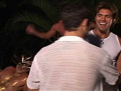 At the party the bartender gets nibbled and fucked hard and enormously deep by a guest