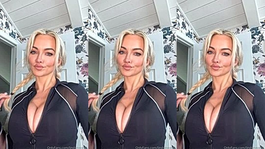 Lindsey Pelas showing off her big tits in her tight bodysuit