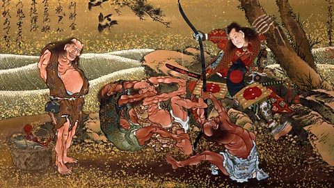 Minemato no Tametomo on the Isle of Demons (Credit: The Trustees of the British Museum)