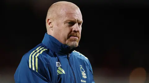 Nottingham Forest boss Sean Dyche pictured on the touchline