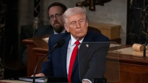  US President Donald Trump delivers his State of the Union address.
