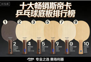 十大畅销斯帝卡乒乓球底板排行榜！哪款斯帝卡球拍卖的好？