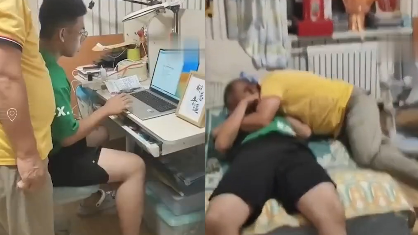 男生高考查分682分 与父亲相拥而泣