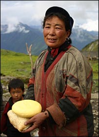 A woman with some of the cheese