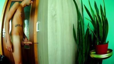 Amateur, Big Cock, Cock, Cum, Extreme sounding twink, cumshot on the floor