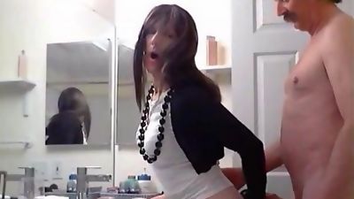 Amateur, Anal, Bareback, Crossdresser, old guy fucks his friend (crossdresser)