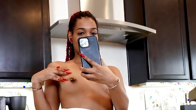 Creepy Stepbro Spies On His Hot Step Sister While She's Flashing Her Beautiful Tits To Her Boyfriend