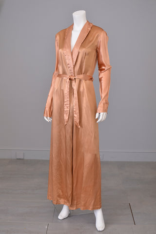 1940s Copper Satin Lounging Robe