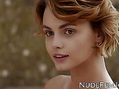 Gorgeous redhead teases with her natural tits and fragile pussy Gorgeous redhead teases with her natural tits and fragile pussy