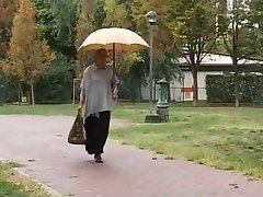 Grandmother has a lot of fun with young man