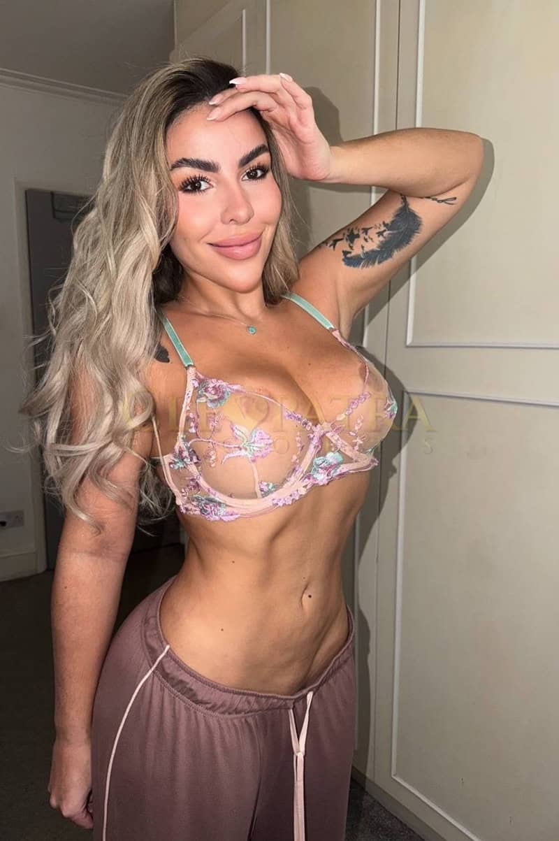Escort model in lingerie for Cleopatra Escorts London.
