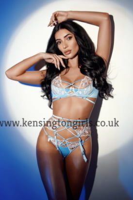 Black haired Hungarian girl in baby blue underwear