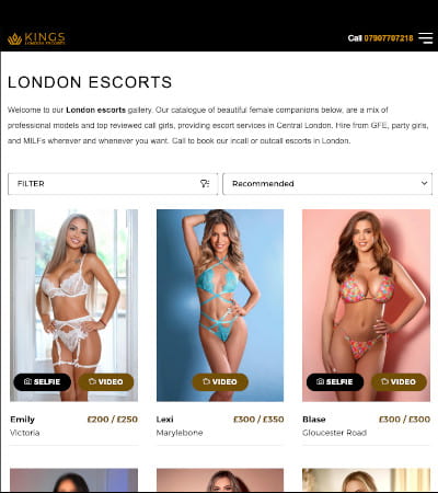 Find top escorts in London at Kings